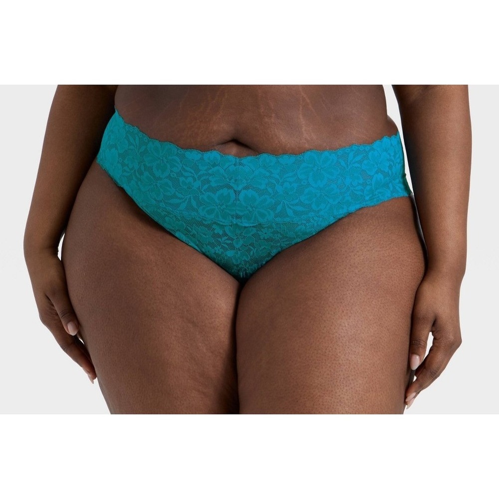 Women's Allover Lace Thong- Auden Teal Blue Size 3X